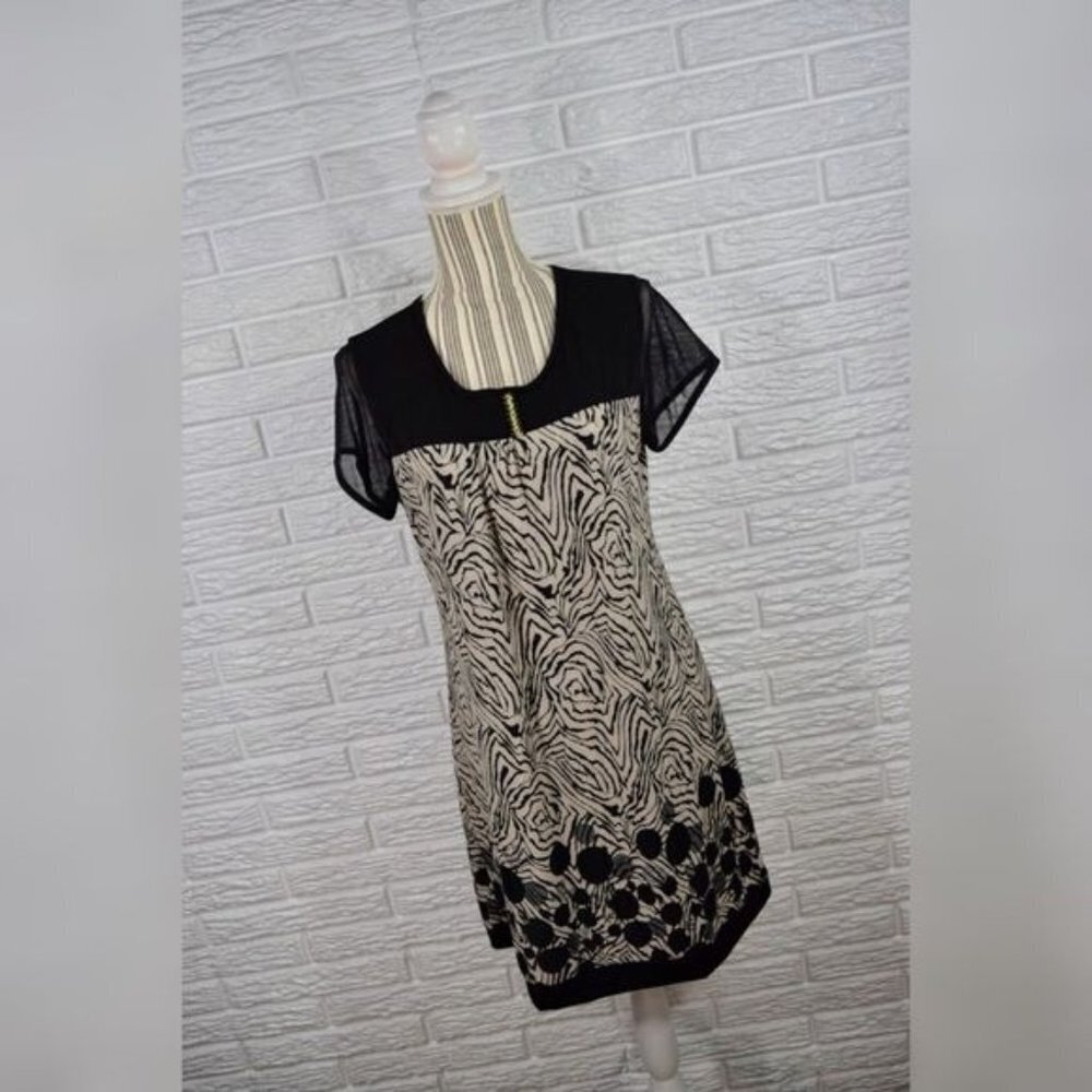 Sheer Zebra & Polka Dot Patterned Dress Size Medium